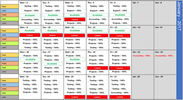 Team Capacity Planner PPT