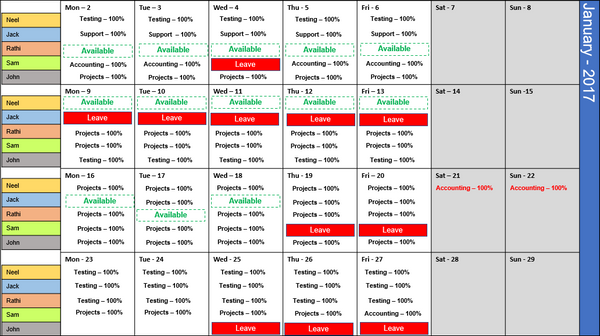 Team Task Planning PPT,Team Task Planning, Monthly Task Planning Template, team calendar template