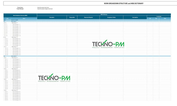 Project WBS and Dictionary