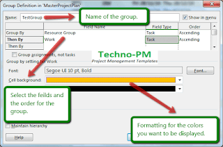 new group,MS Project Feature - Filter, Groups, Highlight