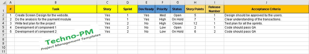 Product Backlog Template