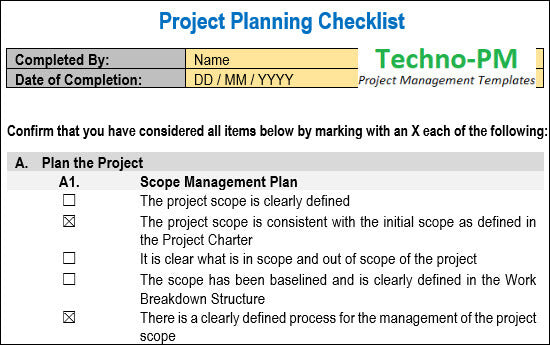 Project Planning Checklist Template, Project Planning Checklist, project checklist template, project checklist