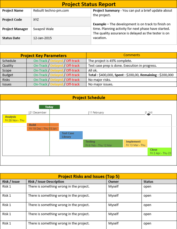 basic project management template