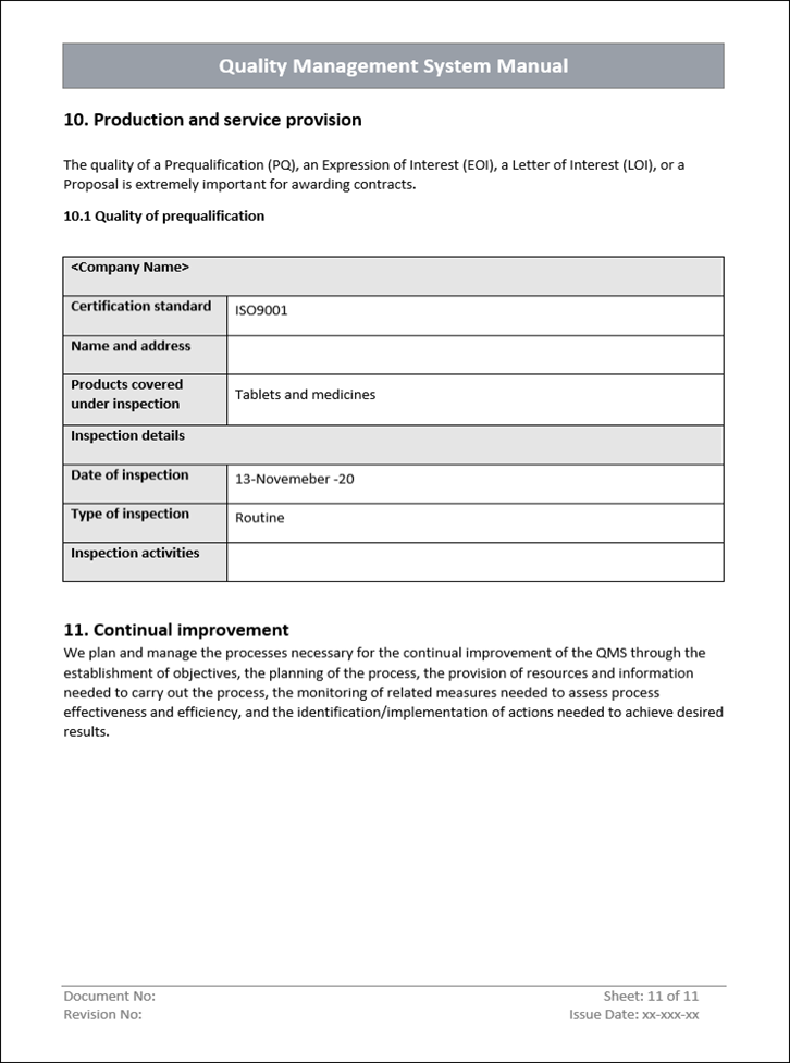 QMS Quality Management Manual (ISO 9001)