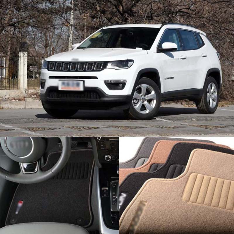 Premium Fabric Nylon Floor Mats Carpet For Jeep Compass 2007 2017