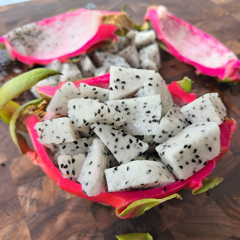 sliced dragon fruit for an Asian charcuterie board