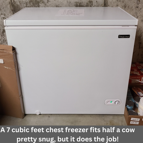 7 cubic feet chest freezer for half a cow