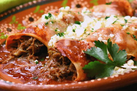 Beef Steak and Green Chiles Enchiladas