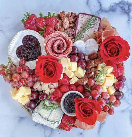 Cheese and Fruit Board with Roses