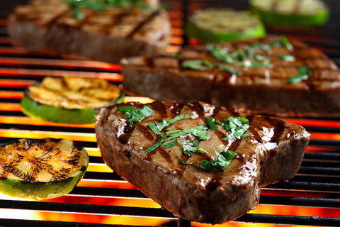 Grilled Tuna Steaks with Cilantro and Basil