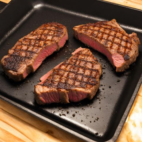 Kona-Crusted Steak cooking in a pan