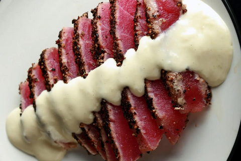 Pepper-Crusted Tuna Steaks with Wasabi Cream