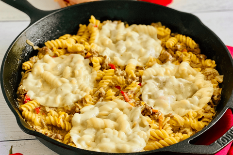 Philly Cheesesteak Pasta Skillet