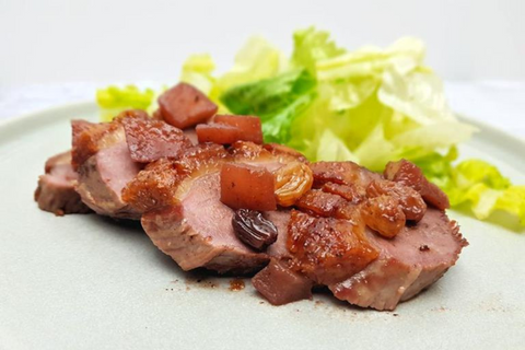 Roast Goose Breast With Apples And Raisins