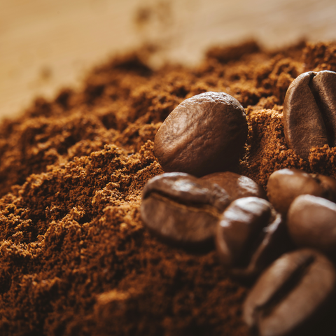 coffee beans and coffee grounds