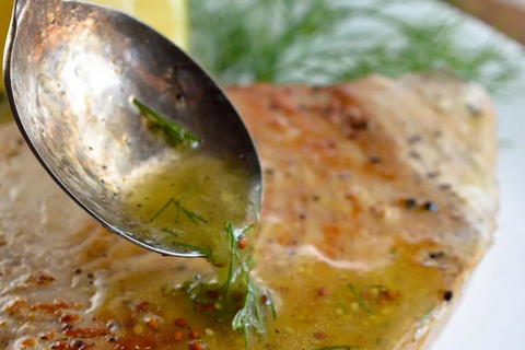 Tuna Steaks with Lemon Dill Sauce
