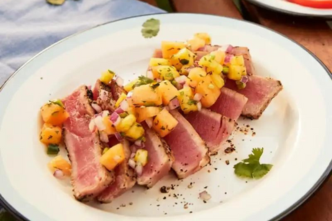 Tuna Steaks with Pineapple and Jalapeño Salsa
