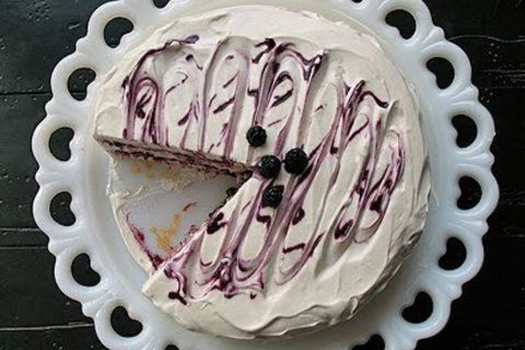 Vanilla Bean Mulberry Cake