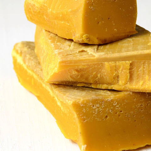 three blocks of solid and all natural beeswax