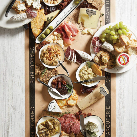 brown paper charcuterie table runner