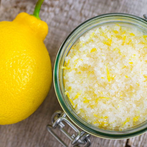 coarse salt and lemon scrub