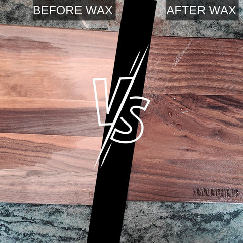 cutting board wooden with wax and without wax