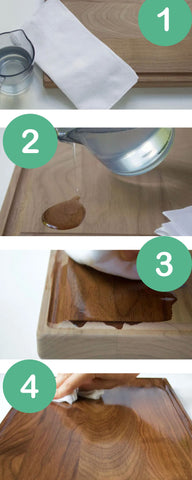 4 steps to seasoning wood cutting board