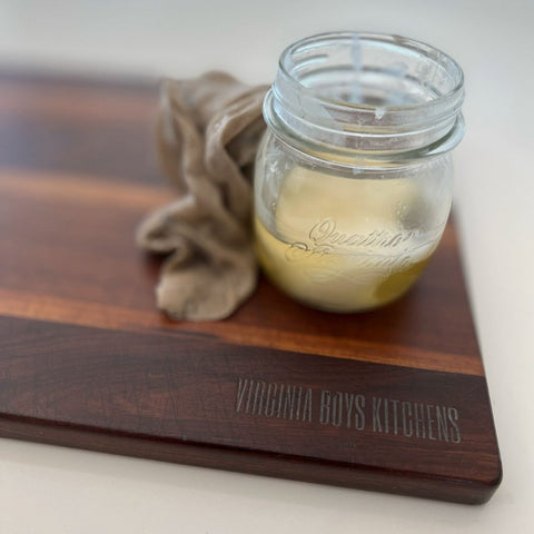 homemade wood wax for wooden butcher blocks