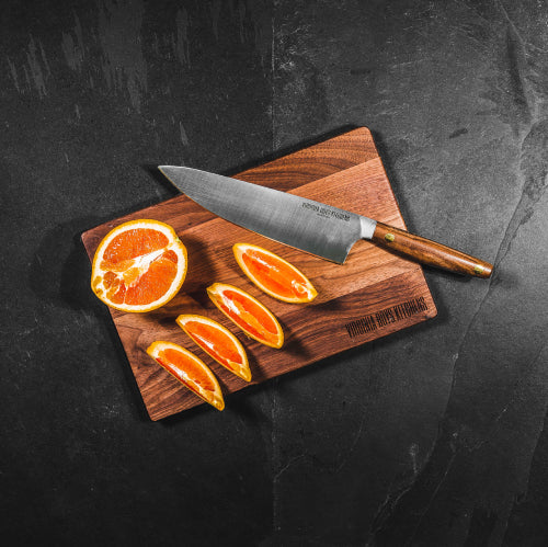 3 Piece Stainless Steel Chef Knife Set—includes a chef’s knife, utility knife and paring knife with walnut handles $199
