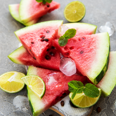 watermelon and lime wedges