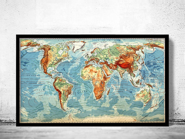 Great World Map 1950 Vintage Atlas Mercator projection Vintage Map | Vintage World Map