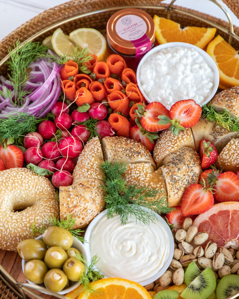 Bagel Board Homemade Cream Cheese Honey organic