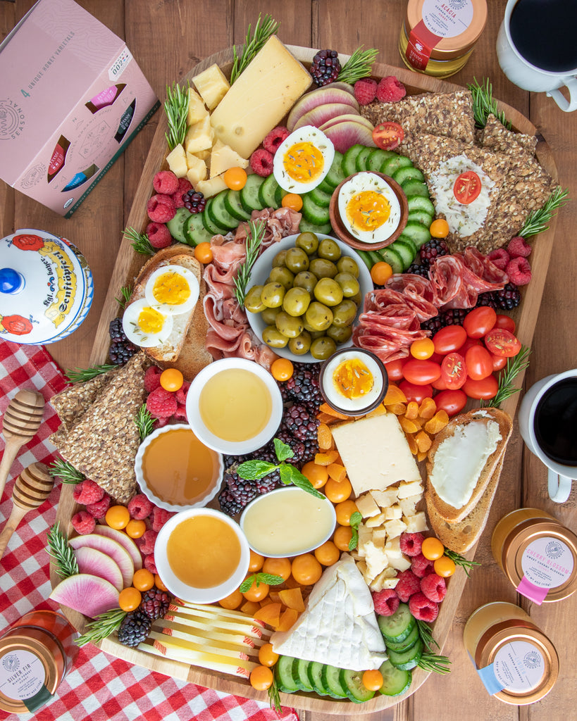 Sedona Inspired Cheese Board Platter With Organic Honey