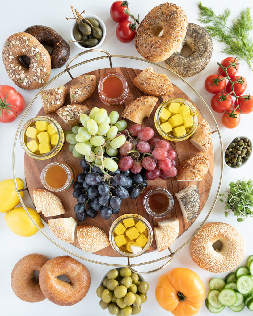 Bagel Board with Goat Cheese and Honey