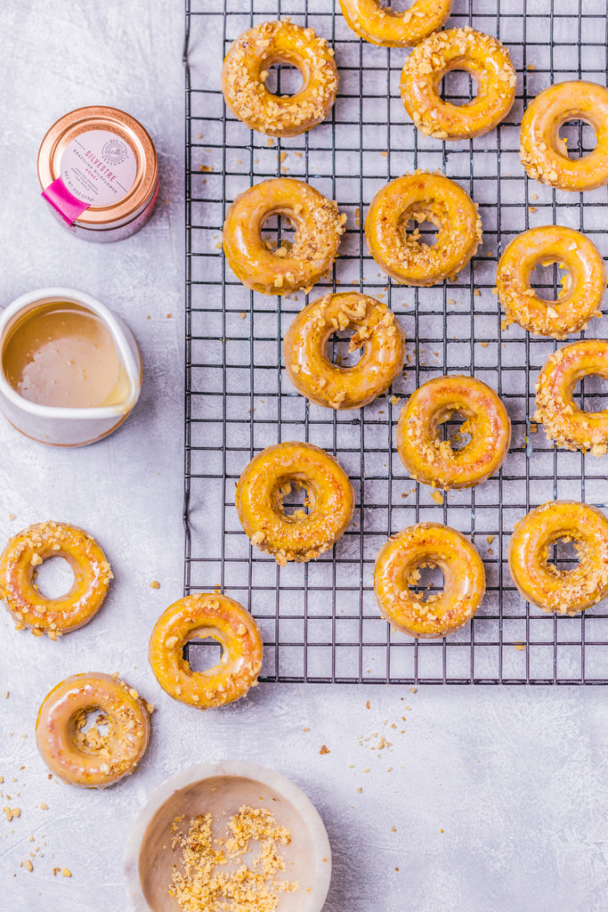 Turmeric carrot donuts with chai spiced glaze