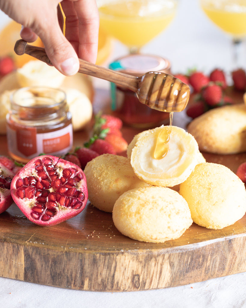 Brazilian Pão de Queijo Cheeseboard Organic Honey