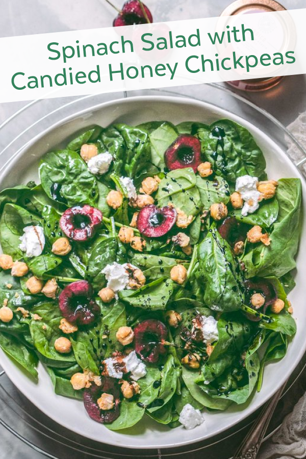 Spinach Salad with Candied Honey Chickpeas – Bee Seasonal