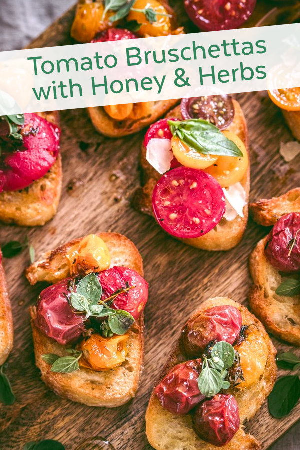 Tomato Bruschettas with Honey & Herbs