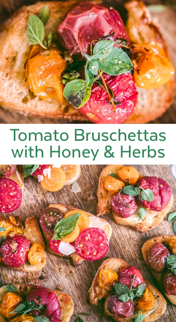 Tomato Bruschettas with Honey & Herbs