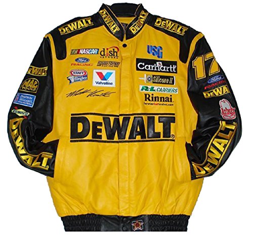 Matt Kenseth Dewalt Leather Jacket - Yellow | J.H. Sports Jackets