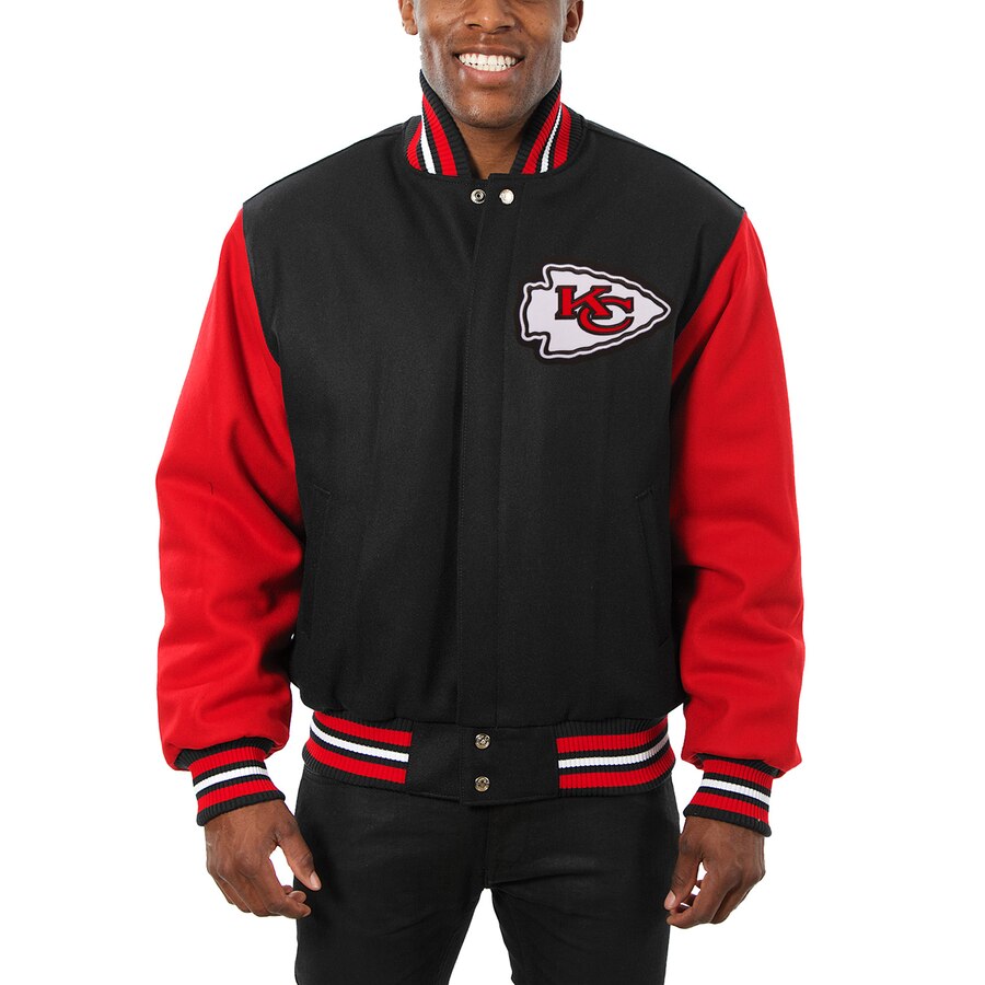 Kansas City Chiefs JH Design Wool Full-Snap Jacket - Black/Scarlet | J