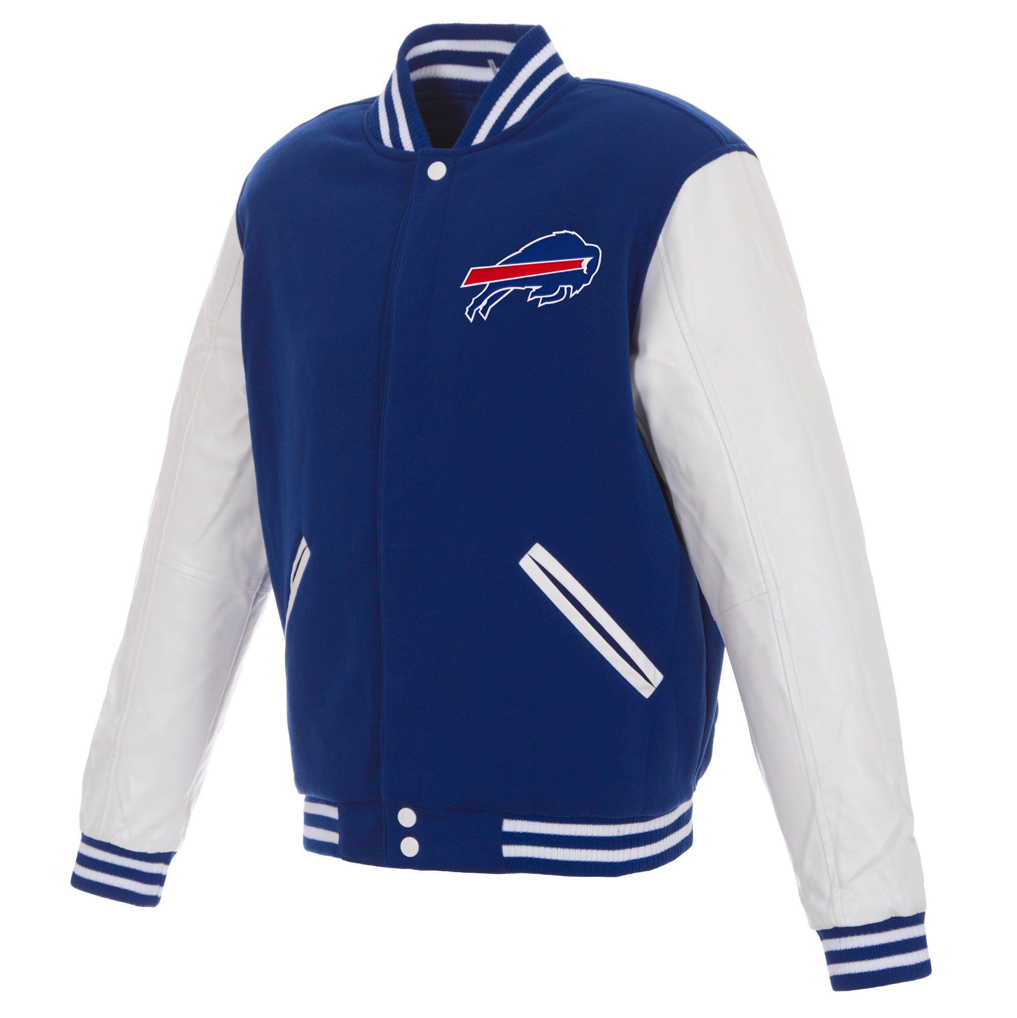 Buffalo Bills - JH Design Reversible Fleece Jacket with Faux Leather ...