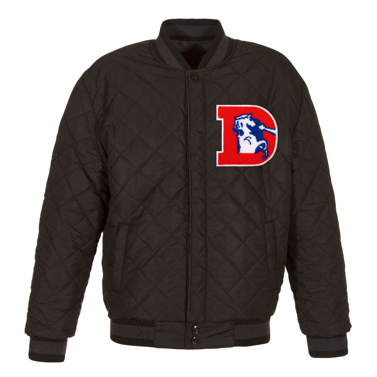 Denver Broncos Wool & Leather Throwback Reversible Jacket - Charcoal ...