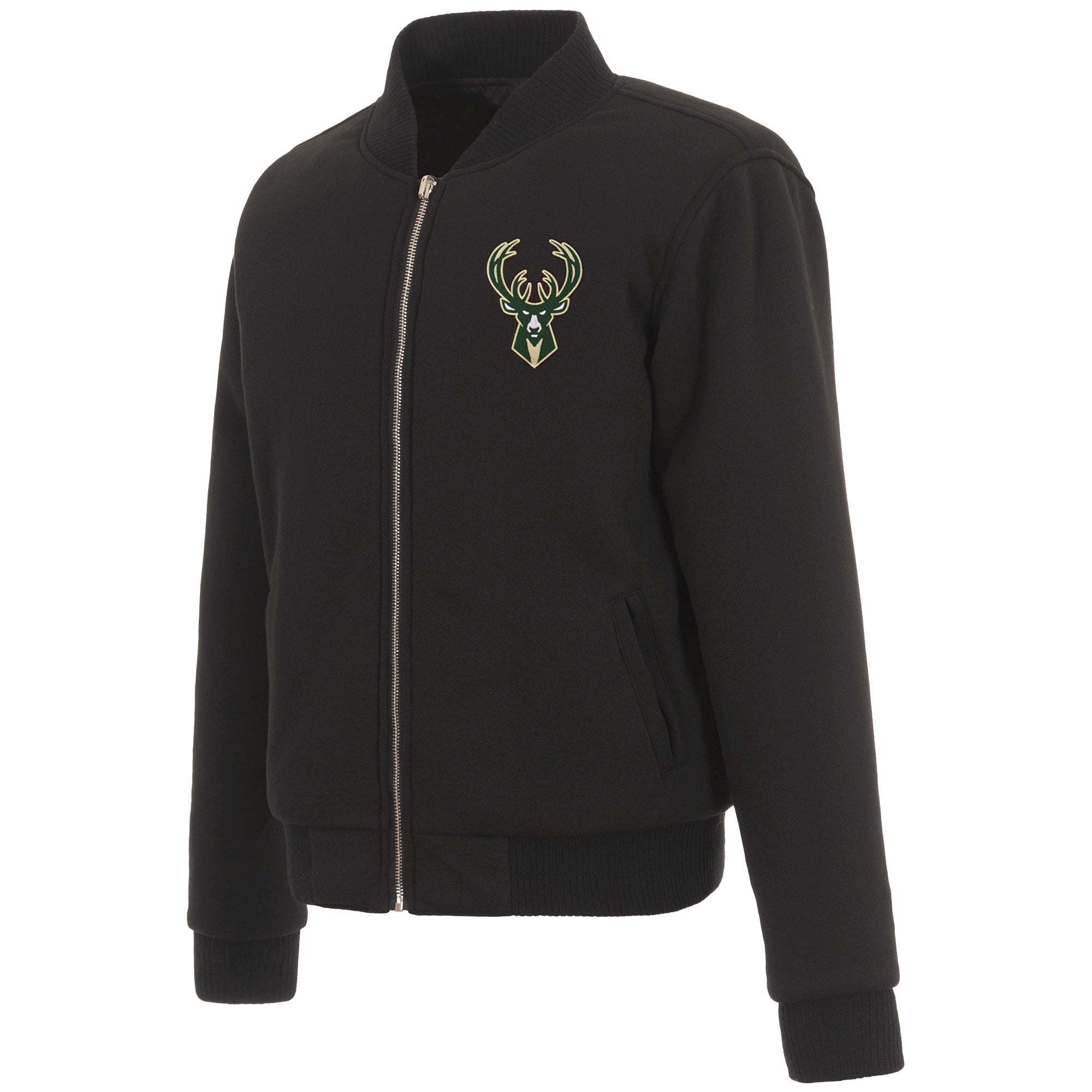 Milwaukee Bucks JH Design Reversible Women Fleece Jacket - Black | J.H ...