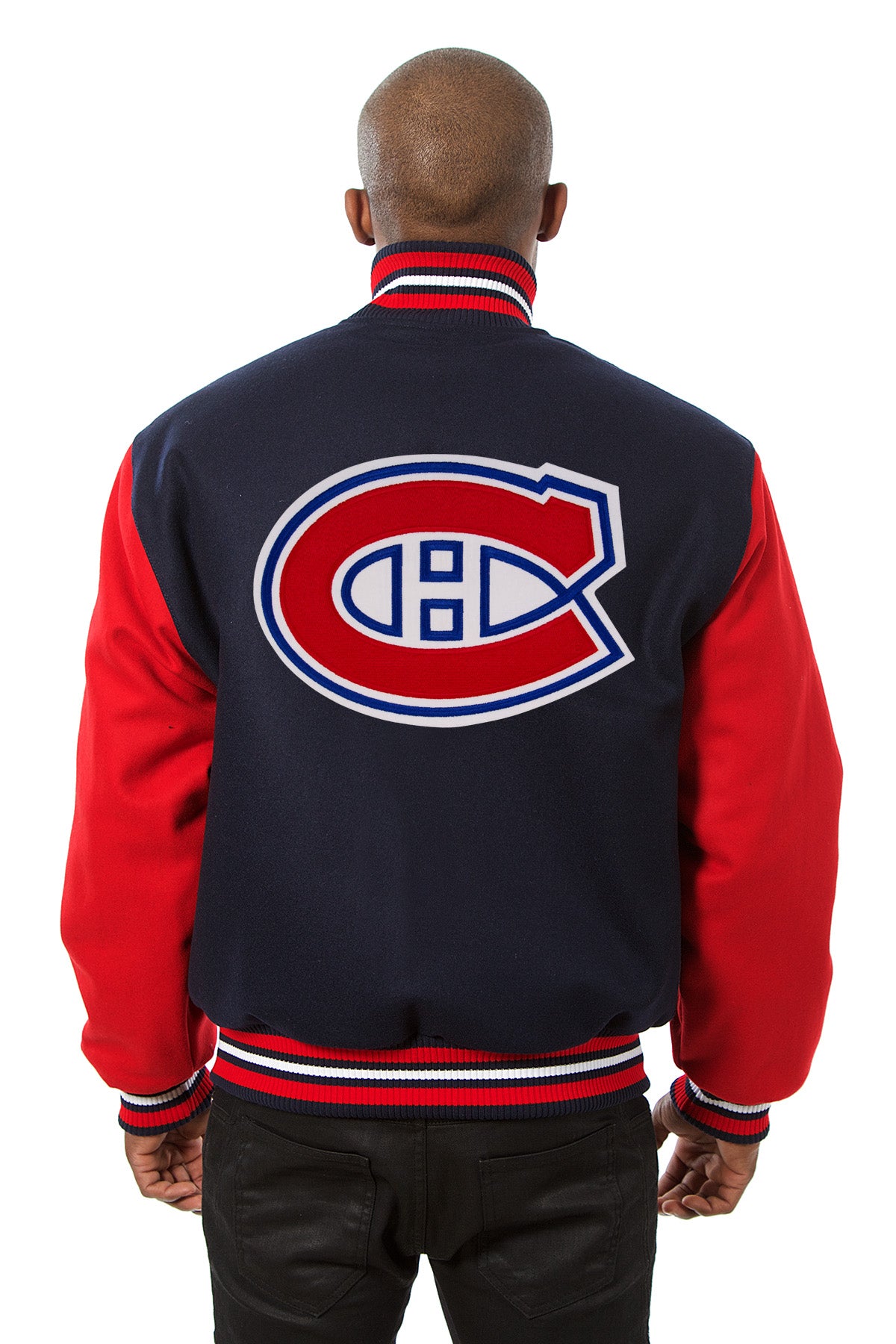 Montreal Canadiens Embroidered Wool Jacket - Navy/Red | J.H. Sports Jackets