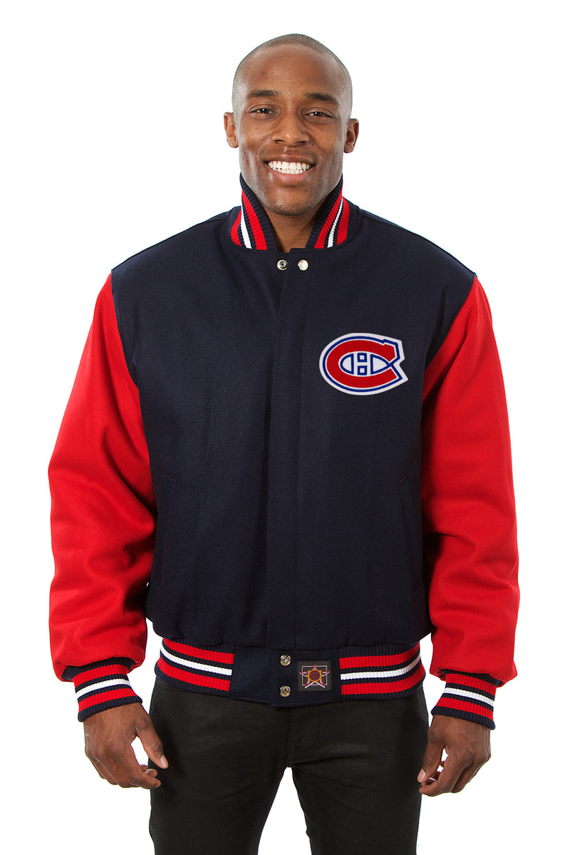 Montreal Canadiens Embroidered Wool Jacket Navy/Red J.H. Sports Jackets
