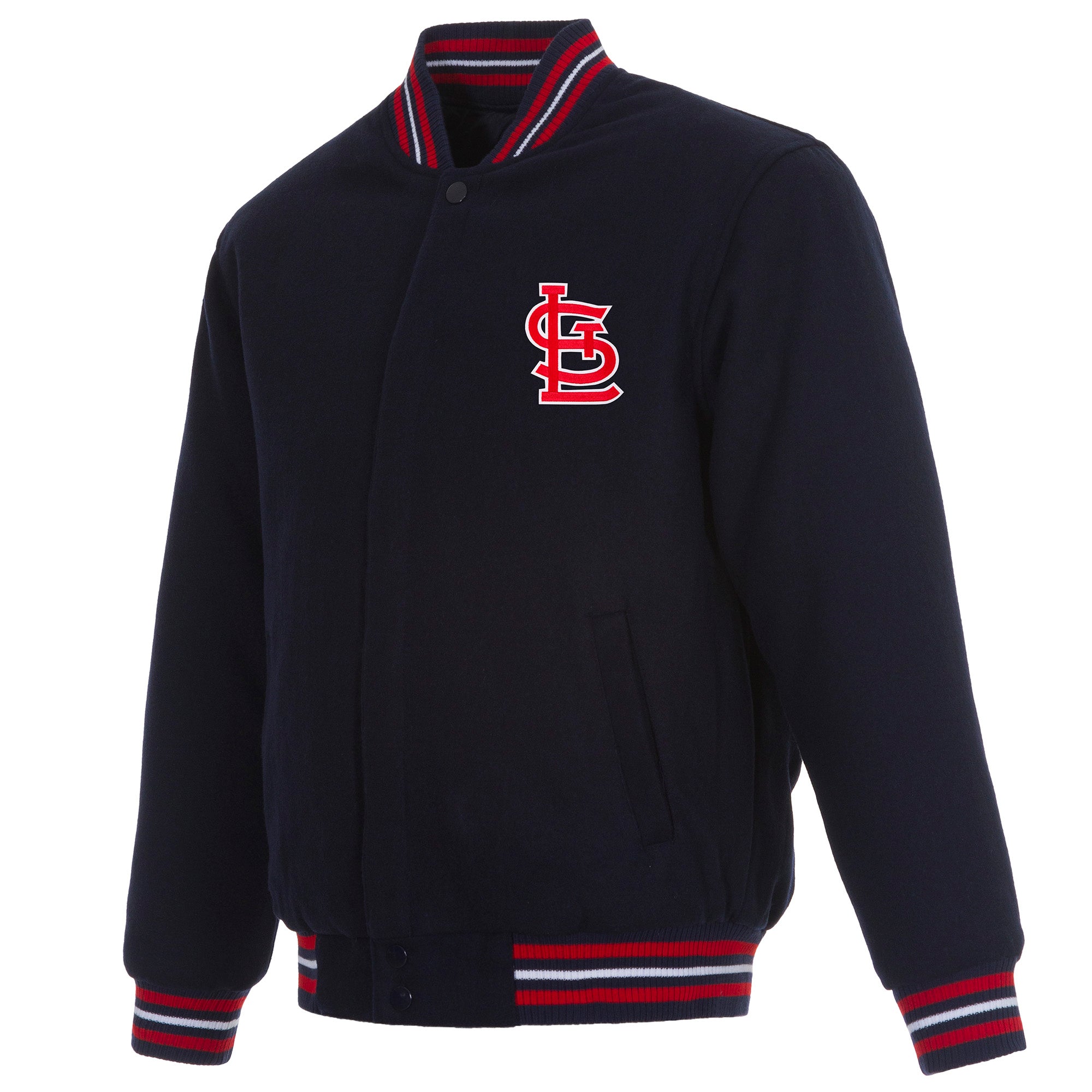 St. Louis Cardinals Reversible Wool Jacket - Black | J.H. Sports Jackets