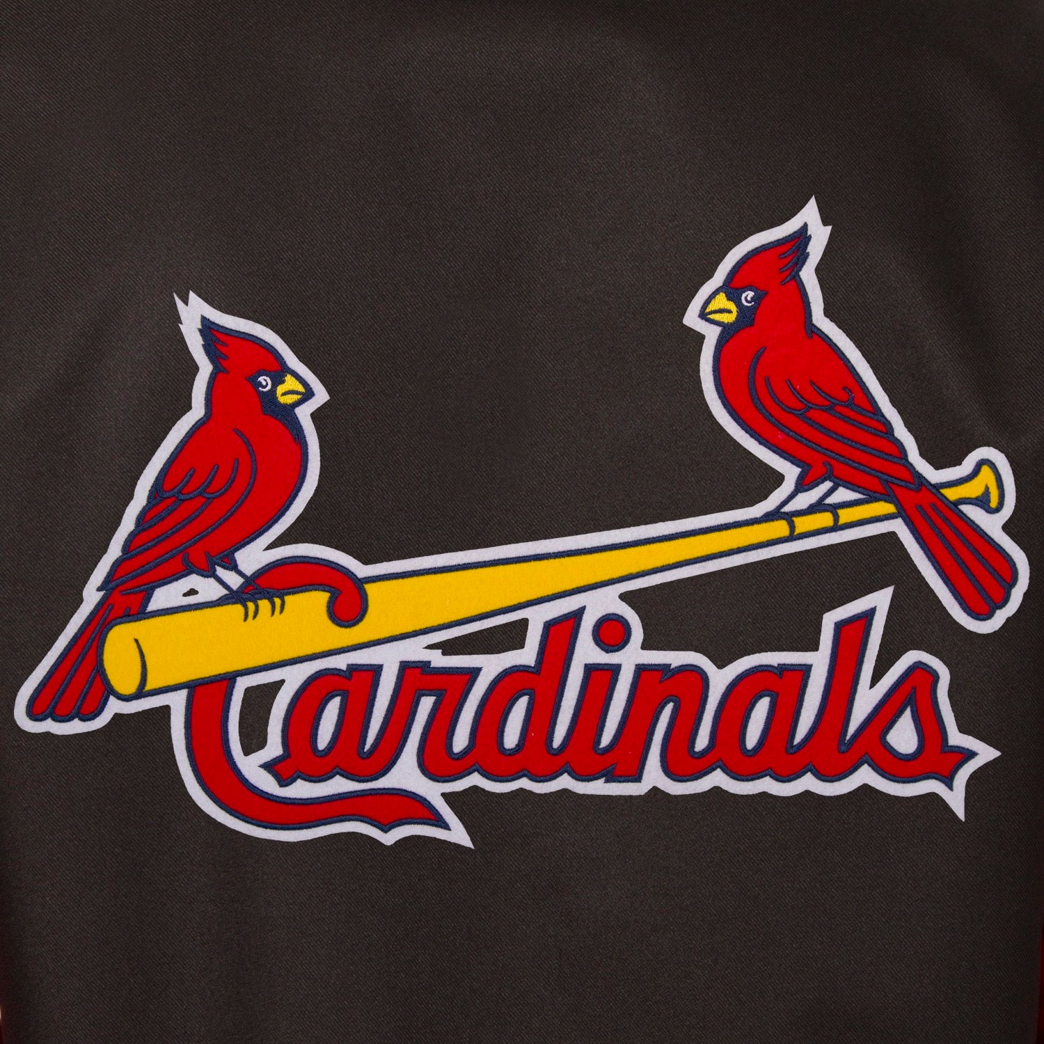 St. Louis Cardinals Poly Twill Varsity Jacket - Black/Red | J.H. Sports ...