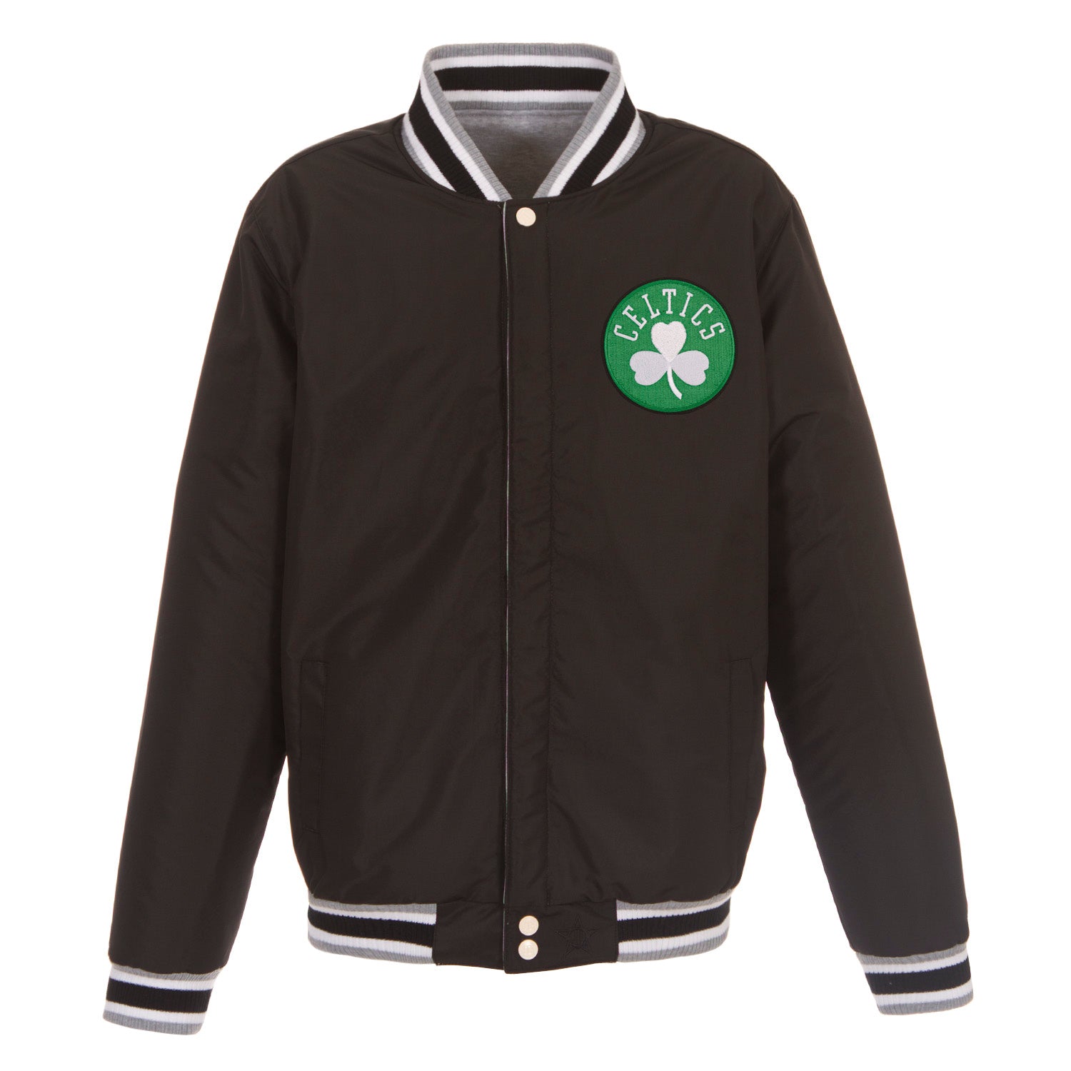 Boston Celtics Two-Tone Reversible Fleece Jacket - Gray/Black | J.H ...