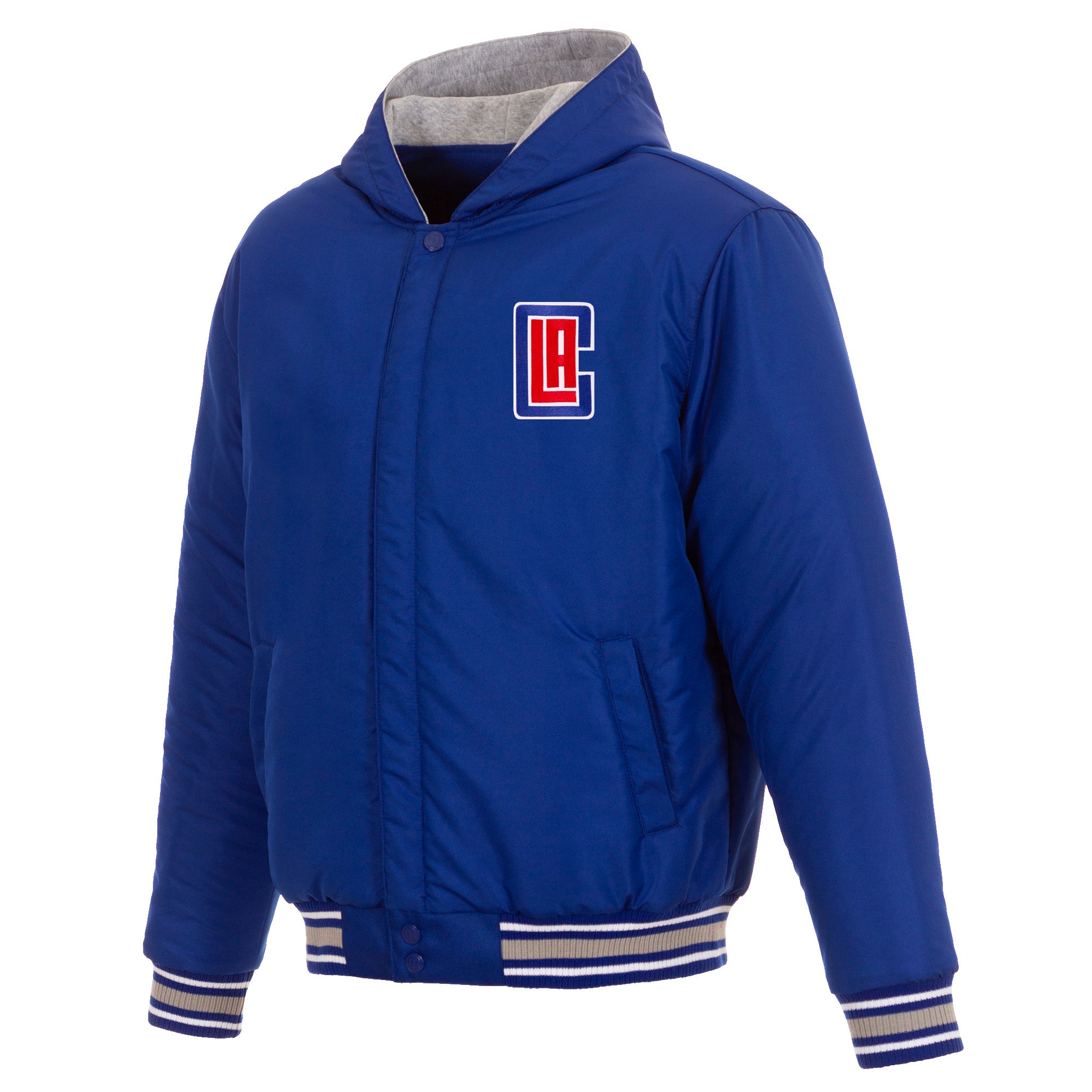 Los Angeles Clippers Two-Tone Reversible Fleece Hooded Jacket - Royal ...